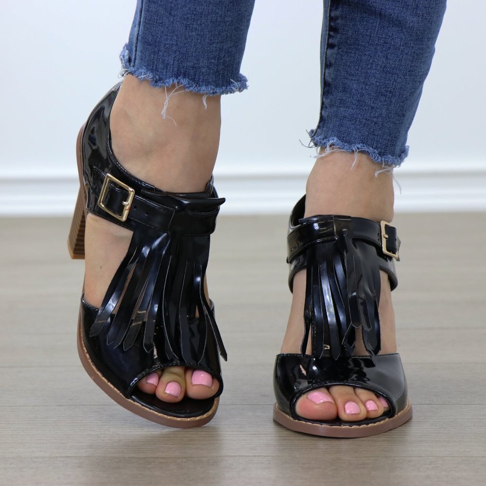 Patent rockabilly oxford high heels w/ tassel - Picture 6 of 7
